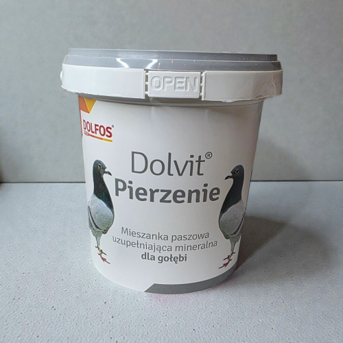 Przejdź do produktu DOLFOS Dolvit Pierzenie 1 kg - mieszanka mineralno-witaminowa, odżywka pierzeniowa dla gołębi