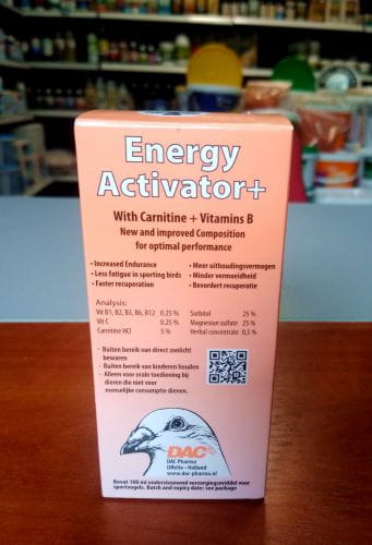 Przejdź do produktu DAC Energy Activator + 100 ml - aktywator energii na loty dla gołębi