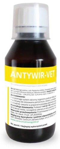 Przejdź do produktu CENTRUM ZDROWIA GOŁĘBI Antywir-Vet 125 ml - preparat przeciwwirusowy, podnoszący odporność gołębi