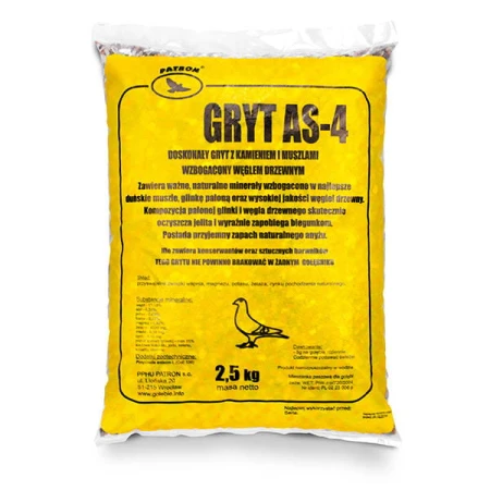 PATRON - Gryt AS-4 - Doskonały gryt z muszlami i węglem drzewnym, 2,5 kg