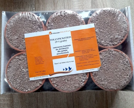 TOLLISAN - TOLLYPICKSTEIN (5+1) - czerwony kamień do dziobania w miseczkach