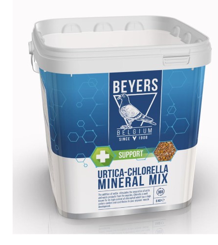 Przejdź do produktu BEYERS Urtica-Chlorella Mineral Mix 5 kg - mieszanka mineralna z algami, grit dla gołębi