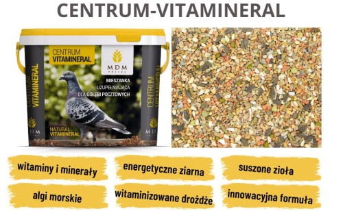 Przejdź do produktu MDM Centrum Vitamineral 10 kg - mieszanka minerałów, grit dla gołębi